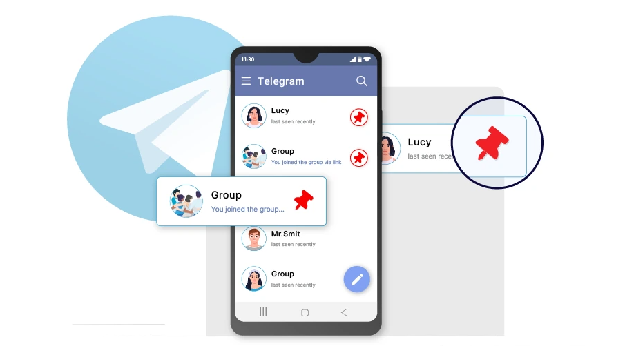 如何在Telegram 中的固定聊天？